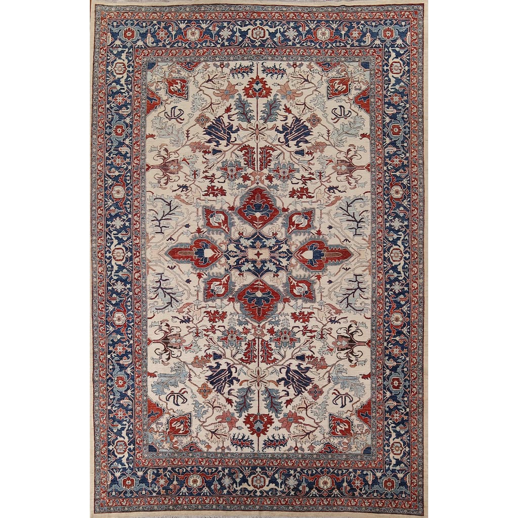 Kazak Oriental Large Area Rug Hand-Knotted Wool Carpet - 9'11" x 13'8"