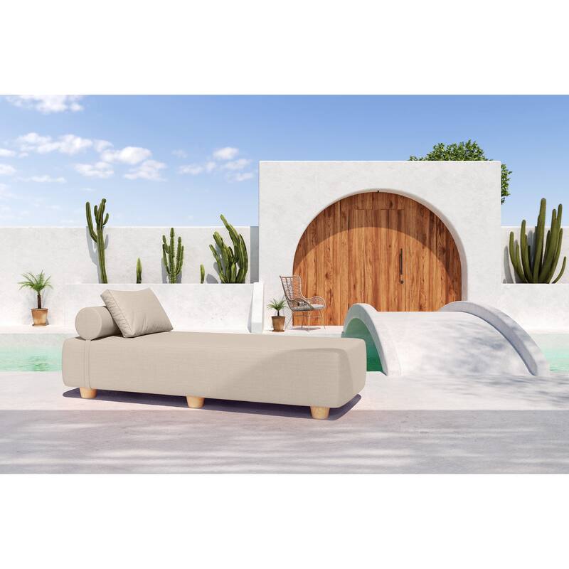 Jaxx Alvy Outdoor Sun Lounger - Luxurious Sunbed with Wood Feet Sunbrella