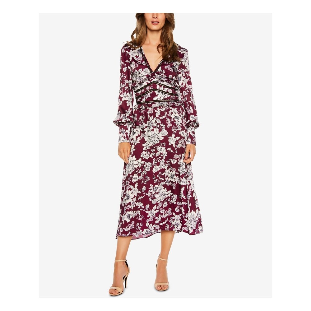 bardot fiesta floral midi dress