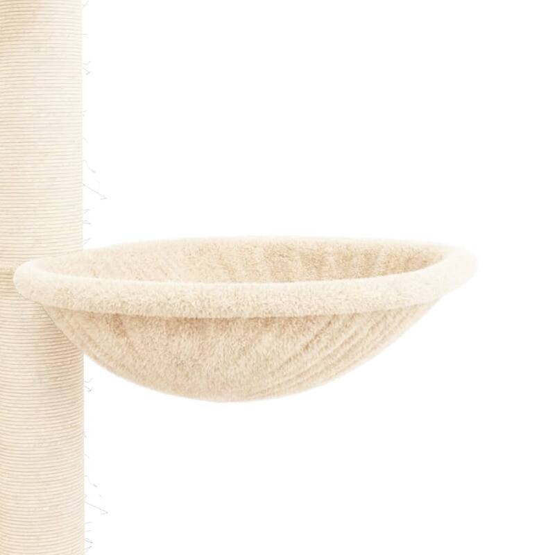 vidaXL Cat Tree Cream Engineered wood, plush, sisal Large Cat Tree