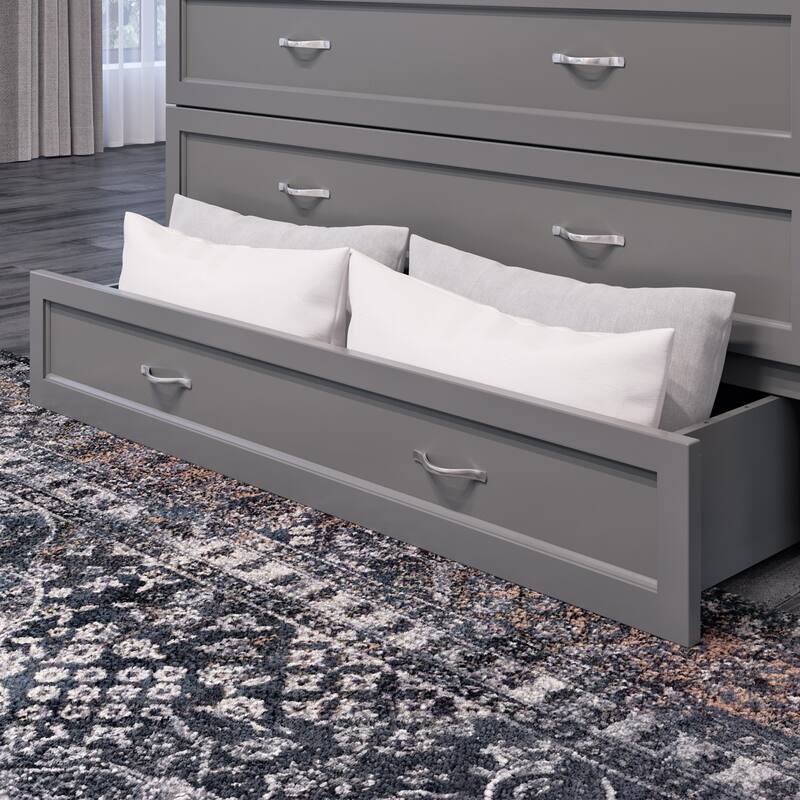 AFI Northfield Murphy Bed Chest with 6" Mattress, Storage Drawer & Built-In Charger
