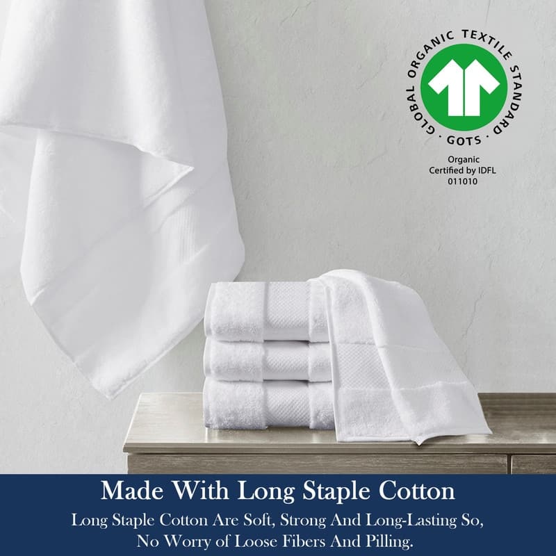 Delara Organic Cotton Luxuriously Plush Bath Sheet Pack of 4 |GOTS & OEKO-TEX Certified |650 GSM Long Staple | Quick Dry & Soft