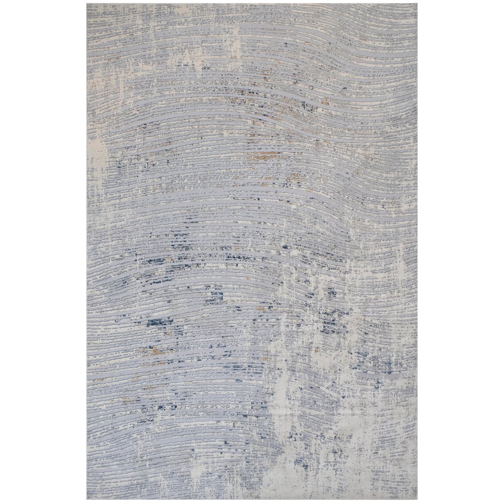 Abstract Dirilis Berber Blue Light Grey Rug