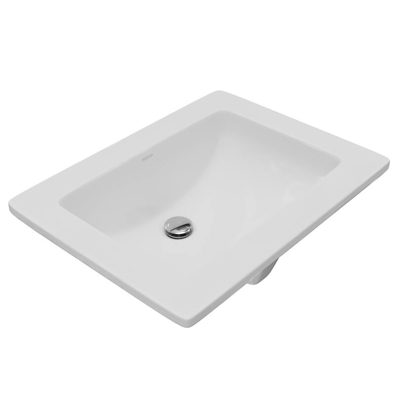 Karran Valera 23" Rectangular Top Mount Vitreous China Bathroom Sink in White