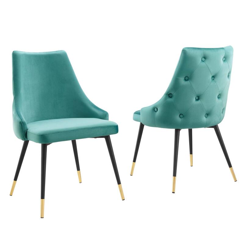 Modway Adorn Dining Side Chair Performance Velvet in Navy, Set of 2
