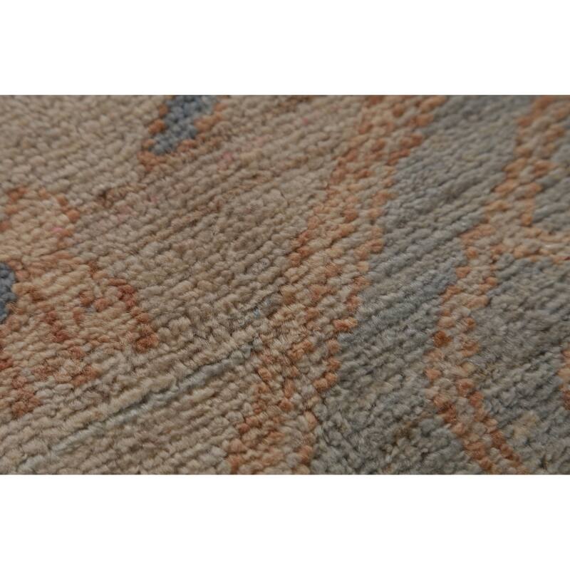 Hand Knotted Oriental 100% Wool Carpet Transitional Medallion Beige & Ivories Oushak Area Rug - 11' 8'' X 9' 3''