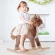 preview thumbnail 1 of 7, Qaba Kids Rocking Horse, Ride on Horse for Toddlers with Soft Plush Body, Wooden Base & Handle Grip for 3+ Year Old Brown