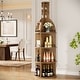 preview thumbnail 4 of 7, 75-Inch Tall Wooden Wine Rack with Storage Shelves