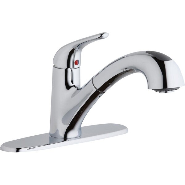 Elkay LK5000 Everyday 1.5/2.2 GPM Deck Mounted Pull Out Kitchen Faucet with Escutcheon