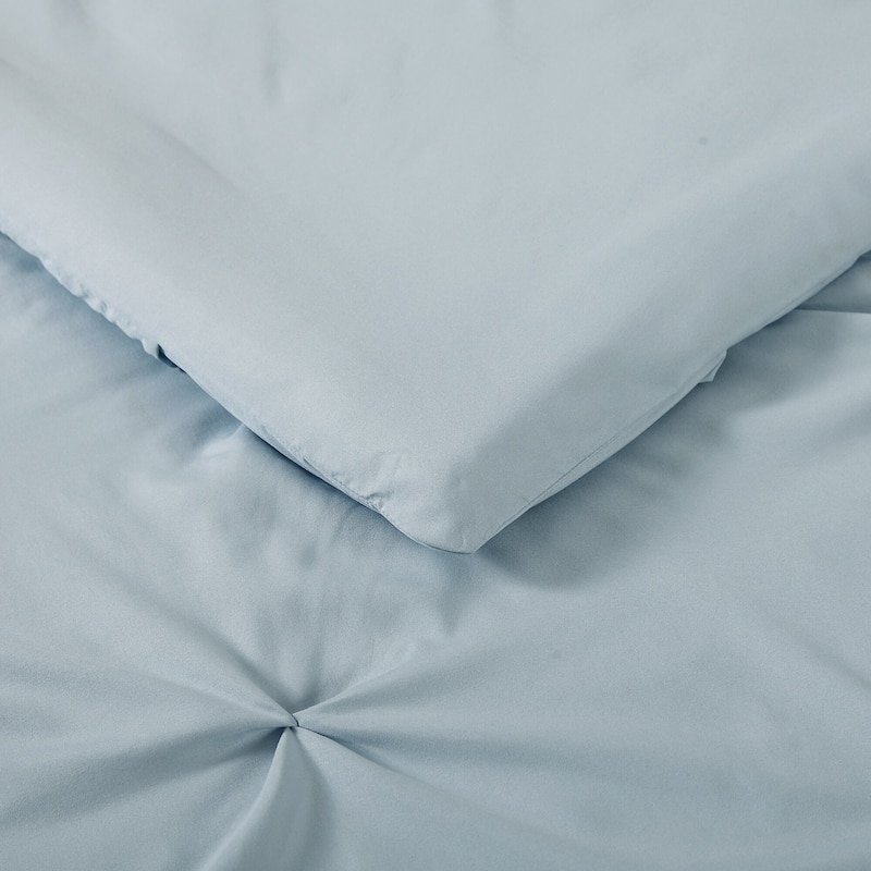 Truly Soft Pinch Pleat Solid 3-piece Microfiber Comforter Set