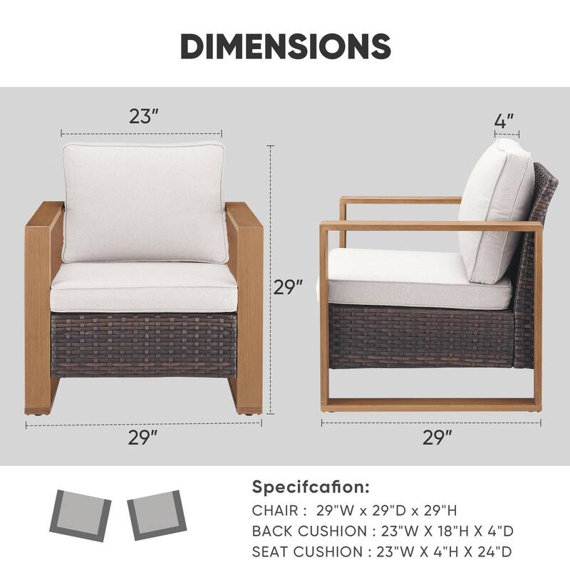 Gymojoy Outdoor Wicker Patio Furniture Chair Set