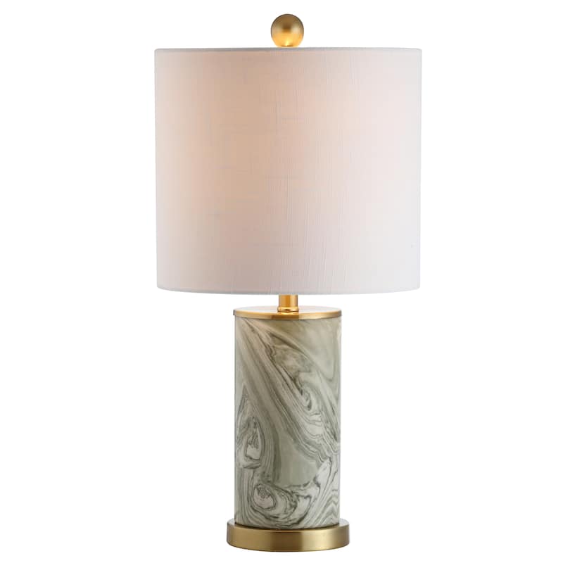 Swirl 20.5" Ceramic LED Table Lamp, Gray/Green by JONATHAN Y