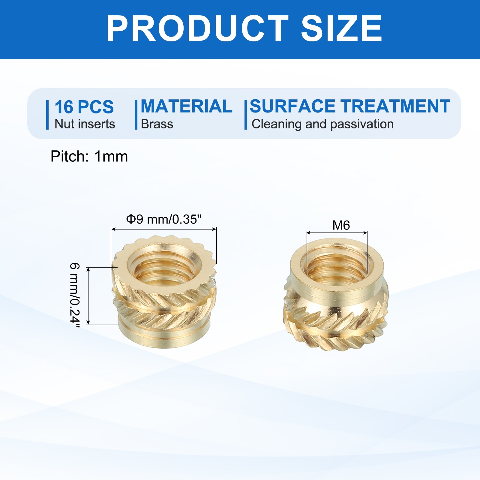Threaded Inserts, Brass Heat Set Insert for 3D Printing