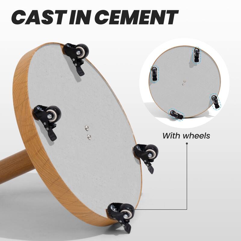 55-lb Patio Market Umbrella Base Stand Cement/Concrete Weights Base Holder w/Wheels - Dia. 18.9" x 18.1" high