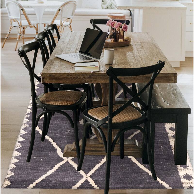 ECARPETGALLERY Hand-knotted Tangier Dark Grey Wool Rug - 5'2 x 8'0