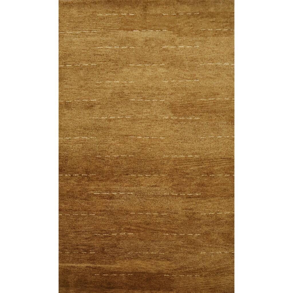 Hand Knotted Oriental 100% Wool Carpet Modern Modern Brown Gabbeh Area Rug - 7' 11'' X 5' 3''
