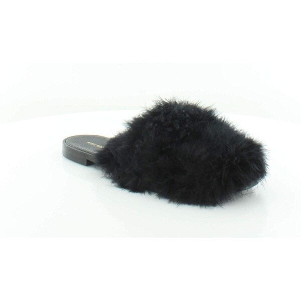 closed toe slides with fur