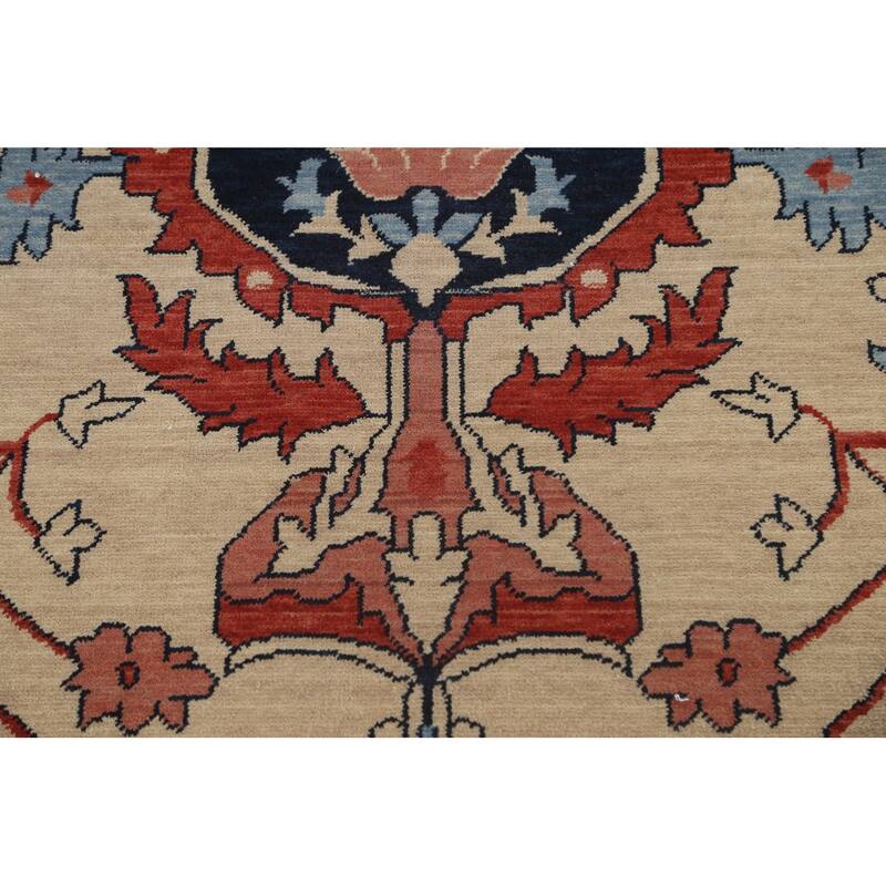 Geometric Heriz Serapi Turkish Oriental Area Rug Handmade Wool Carpet - 9'9" x 13'0"