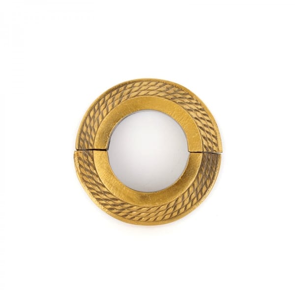 slide 2 of 7, Antique Gold Finish Aluminum Radiator Flange Triple Roped Style 1.25" (IPS) 1.75" ID - 3.13" OD Renovators Supply Gold - Brass