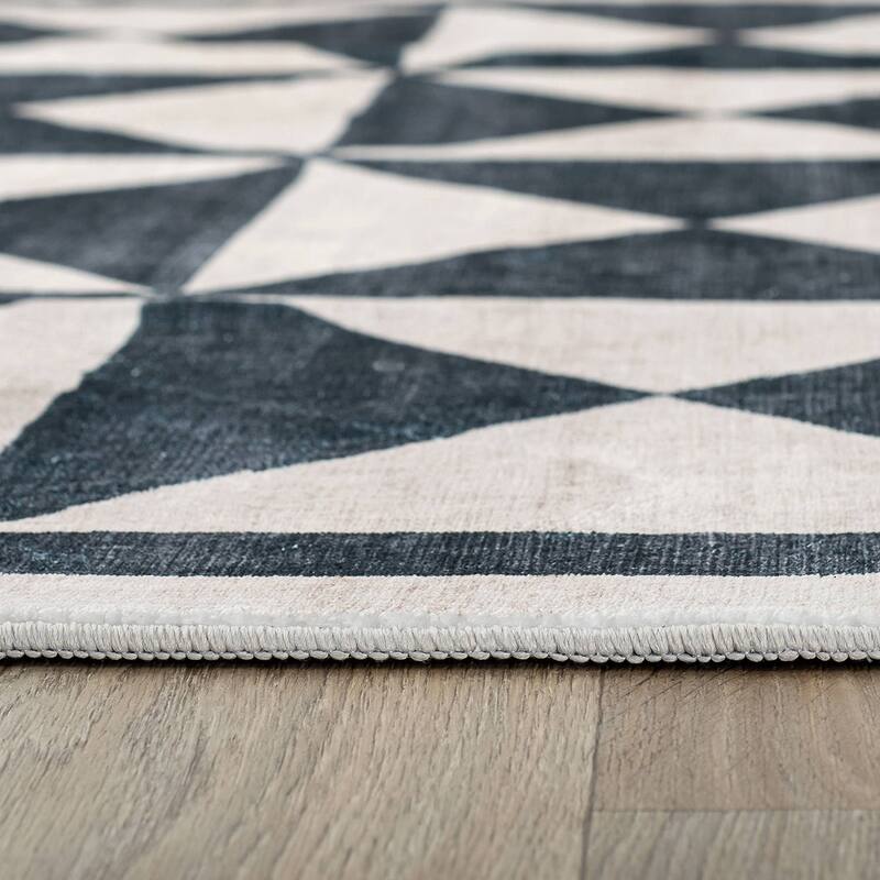 World Rug Gallery Geometric Diamond Washable Non Slip Area Rug