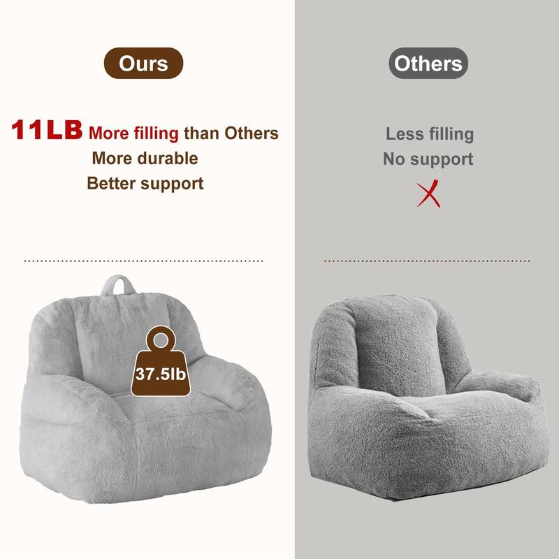 Large Bean Bag Chair, Comfortable Lounge Chair with Armrests