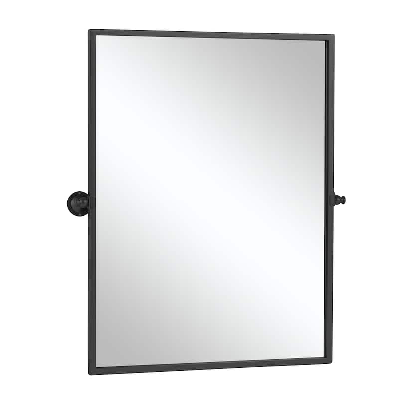 Modern Iron Wall-mount Decor Hanging Glam Mirror - 31.50x23.62-Right Angle - Black