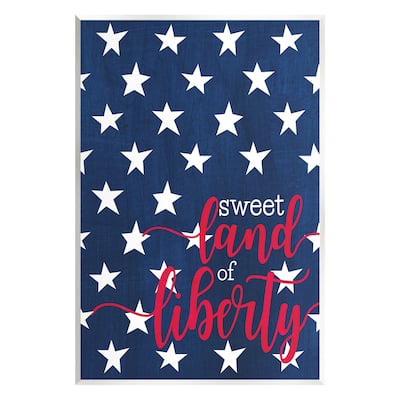 Stupell Industries Sweet Land Of Liberty Americana Wall Plaque Art, Design by Alli Rogosich