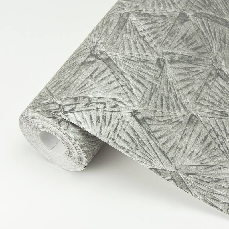 A-Street Prints Wright Pewter Textured Triangle Wallpaper - N/A