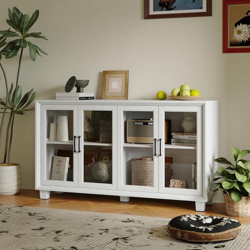 TV Stand for 55 Inch TV Entertainment Center with Doors Media Console