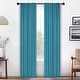 preview thumbnail 78 of 198, Superior Solid Machine Washable Room Darkening Curtains with Back Tabs, Set of 2 26" x 84" - Aqua