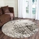 preview thumbnail 5 of 14, SAFAVIEH Retro Elidona Distressed Modern Abstract Rug 4' Round - Light Grey/Grey - Round