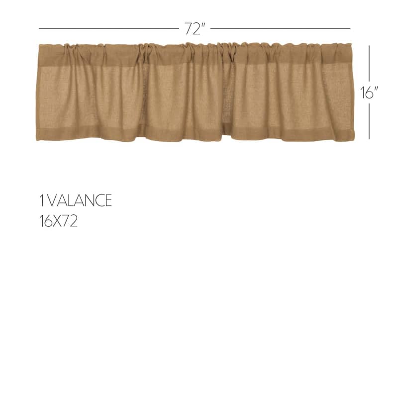 Farmhouse Kitchen Curtains VHC Cotton Burlap Valance Rod Pocket Solid Color