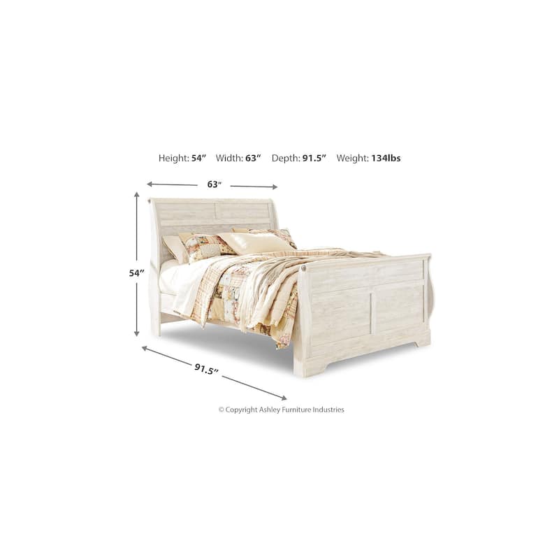 Signature Design by Ashley Willowton White Queen Sleigh Bed