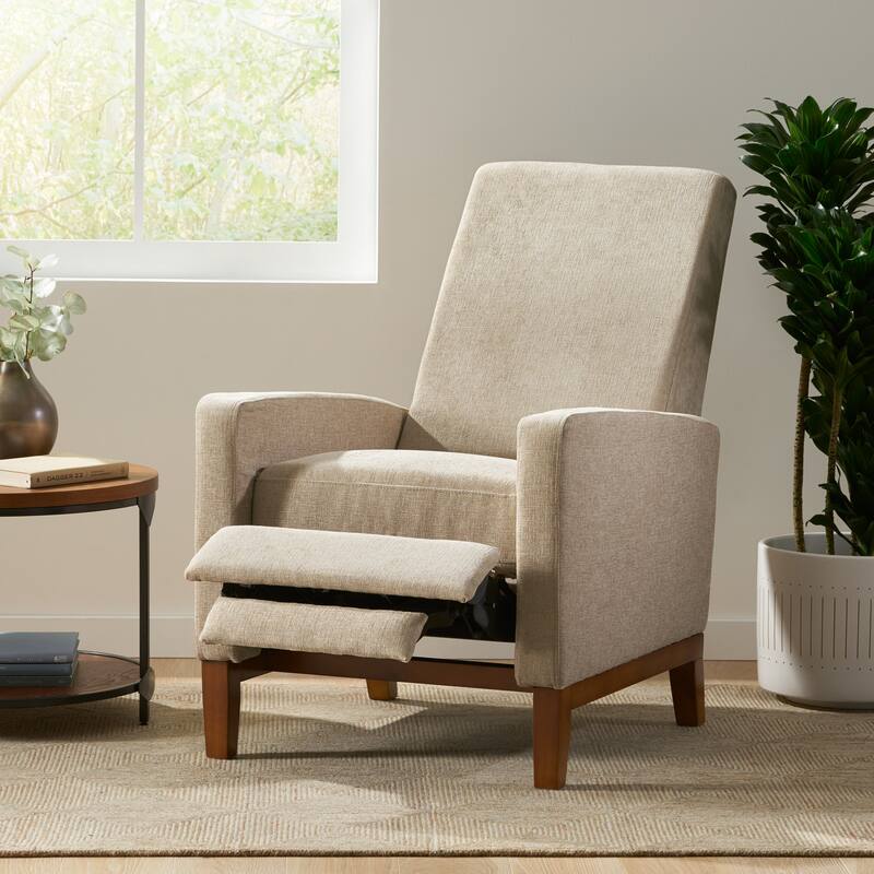 Living Room Lounge Chair, 27'' Wide Upholstered Recliner Sofa Chair with Retractable Footrest Modern Club Chair with Wood Frame