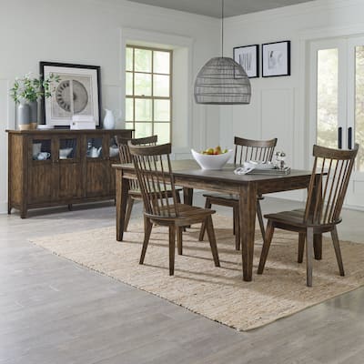 Midland Falls Rustic Brown 5 Piece Rectangular Table Set