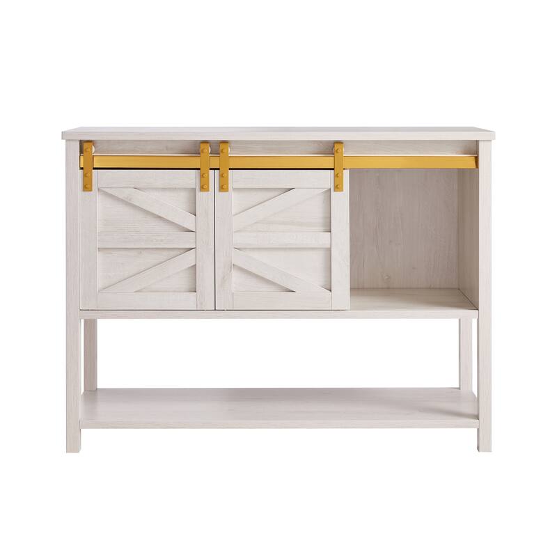 DH BASIC Modern Farmhouse White Oak 47" 4-shelf Buffet by Denhour