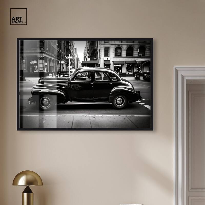 Vintage Car in New York Shadowbox by Art Remedy