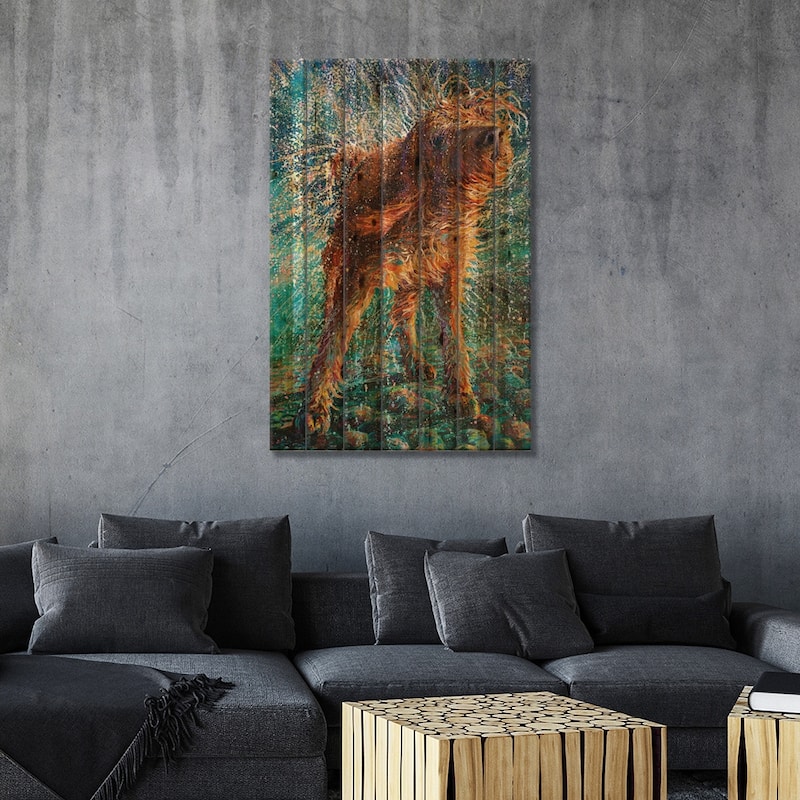Beaded Threads Print On Wood by Iris Scott - Multi-Color