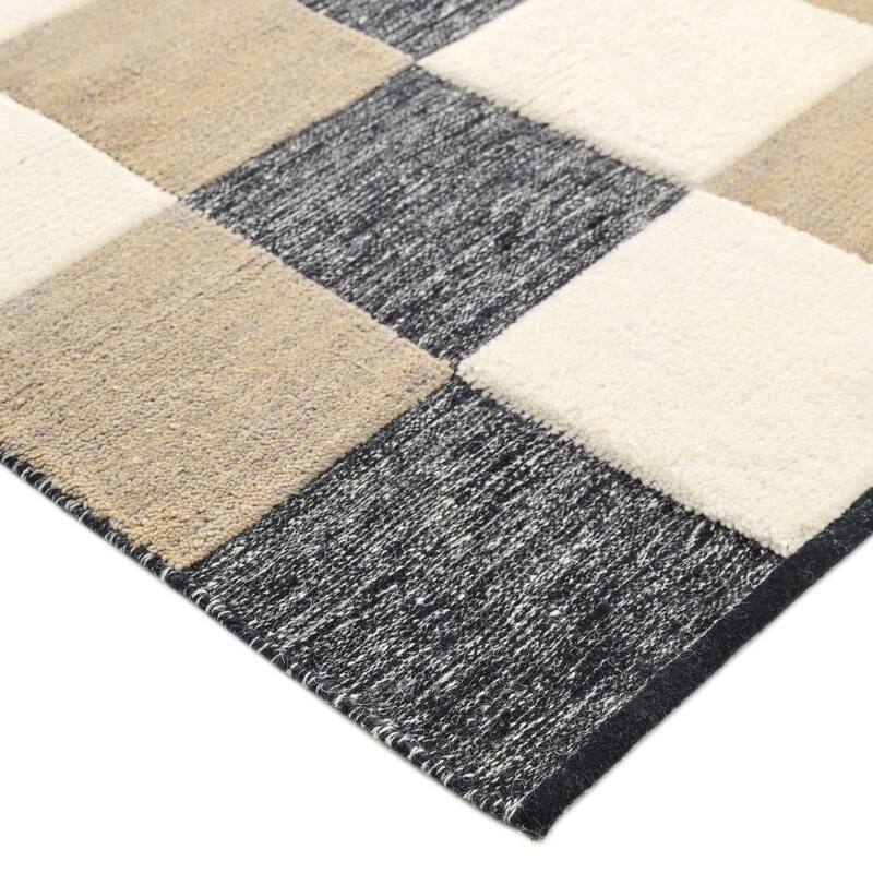 Overton Handmade Modern Contemporary Checkered Area Rug