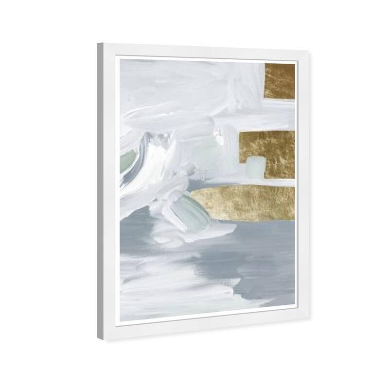 Wynwood Studio Prints Abstract Faded Into Gold White and Modern & Contemporary Wall Art Canvas Print