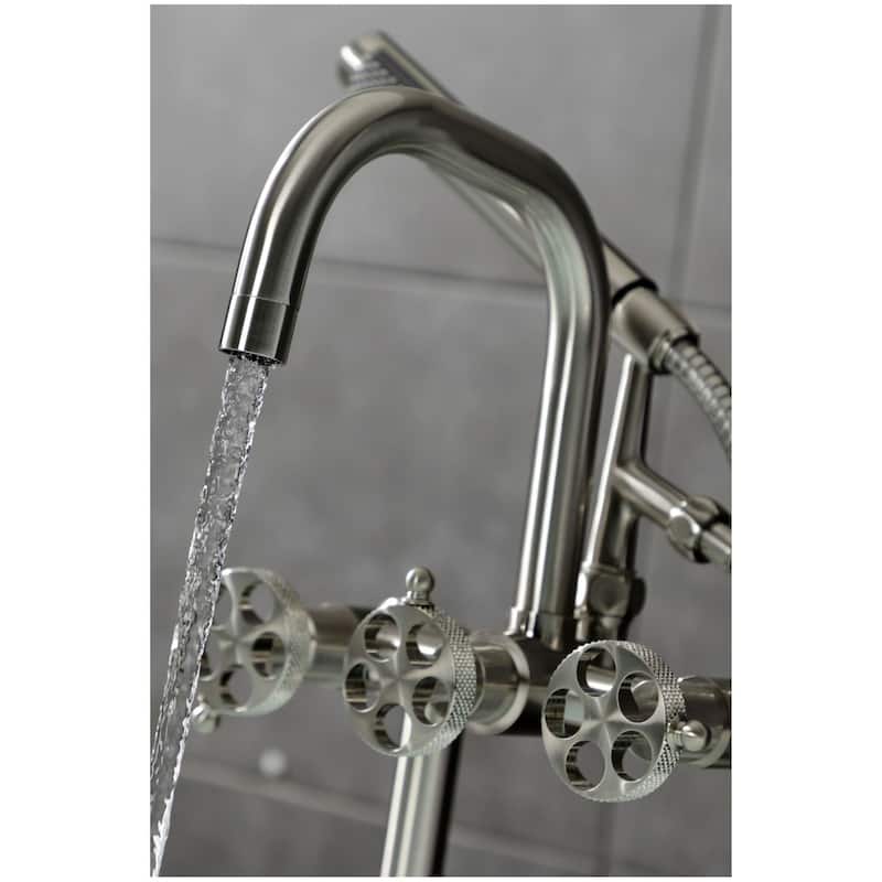 Kingston Brass AE840.RKX Webb Deck Mounted Tub Filler with Built-In