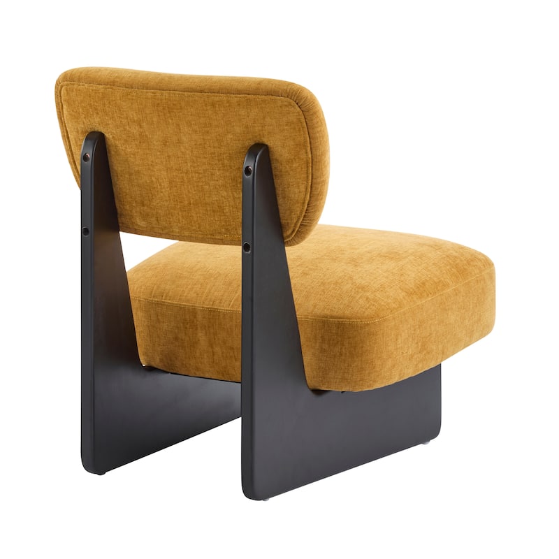 [Set of 2] Modern Polyester Lounge Chairs - Sturdy Wood Base, Minimalist Design.