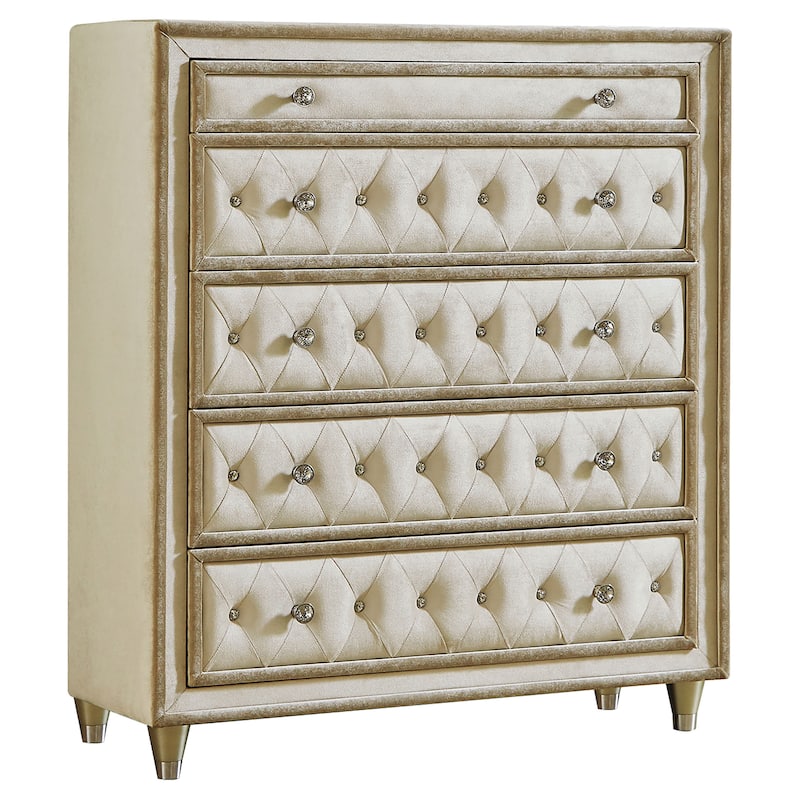Antonella Modern Classic 5-drawer Upholstered Bedroom Chest