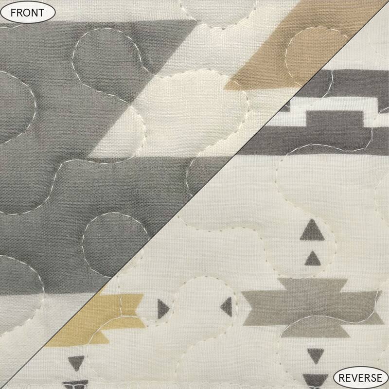 Paseo Road Desert Sage Aztec Western Bedding 3 Piece Reversible Quilt Set with Pillow Shams