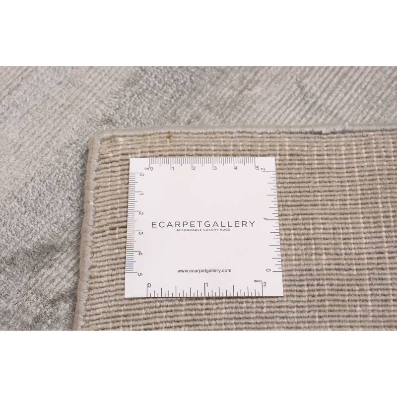 ECARPETGALLERY Hand Loomed Shimmer Grey Viscose Rug - 7'10 x 10'0