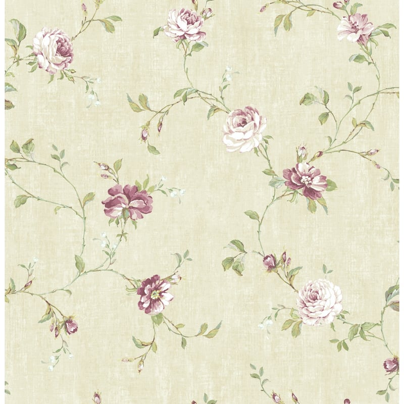 Seabrook Designs Govinda Floral Vine Unpasted Wallpaper