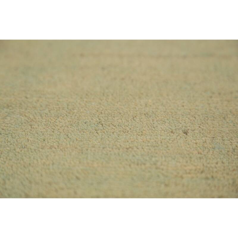 Modern Gabbeh Oriental Area Rug Handmade Green Wool Carpet - 5'0" x 6'7"