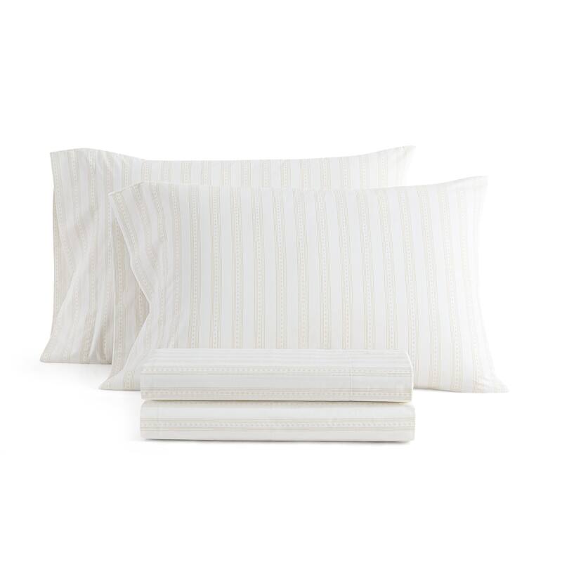 Martha Stewart Printed Cotton Percale Sheet Set