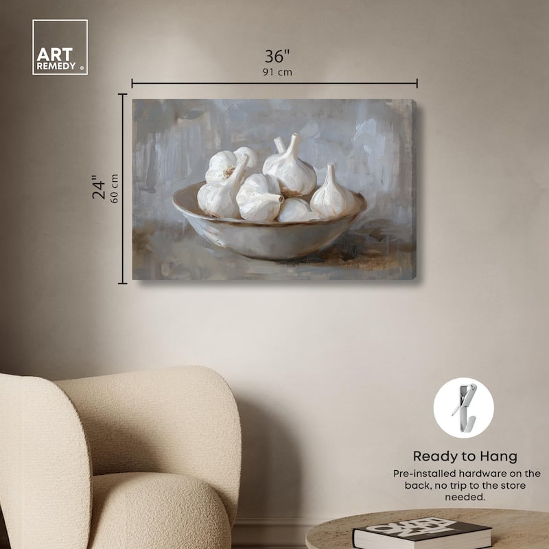 Garlic Bowl Canvas by Art Remedy, Gallery Wrapped