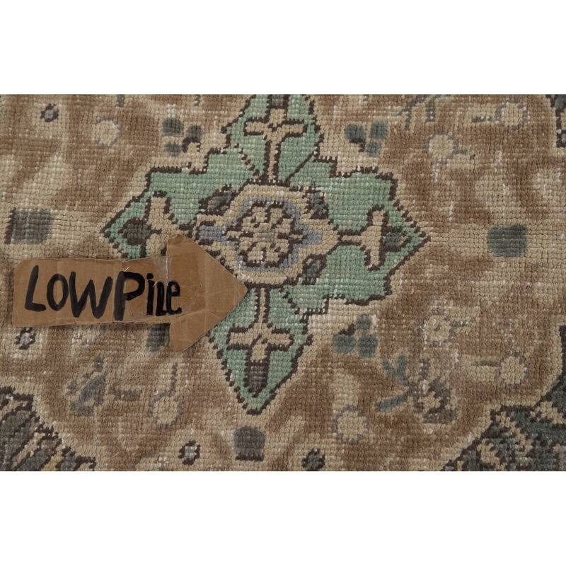 Gray Geometric Tabriz Persian Rug Handmade Wool Carpet - 5'1"x 12'6"